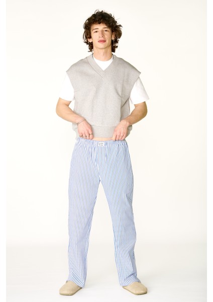 Mavi Çizgili Pantolon