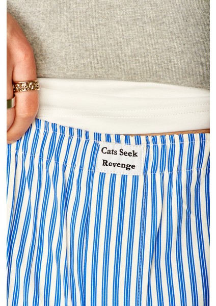 Mavi Çizgili Pantolon modelleri