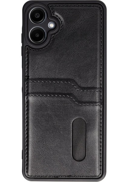 Samsung Galaxy A06 Kılıf Kartlıklı Slots Pu Deri Sara Kapak