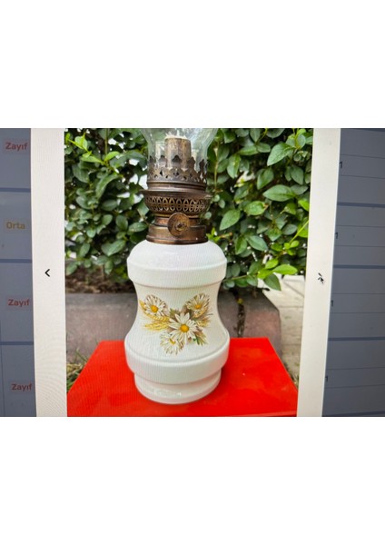 Antika Fransız Porselen Gaz Lambası 47 cm Boyunda fırsatları