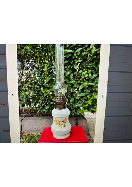 Antika Fransız Porselen Gaz Lambası 47 cm Boyunda indirimleri