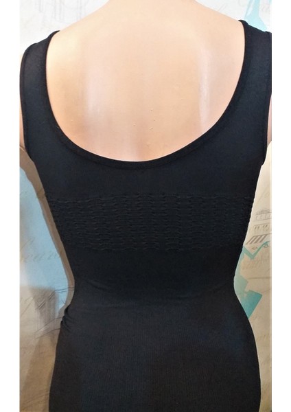 Jakarlı Kalın Askılı Toparlayıcı Korse Atlet Siyah modelleri