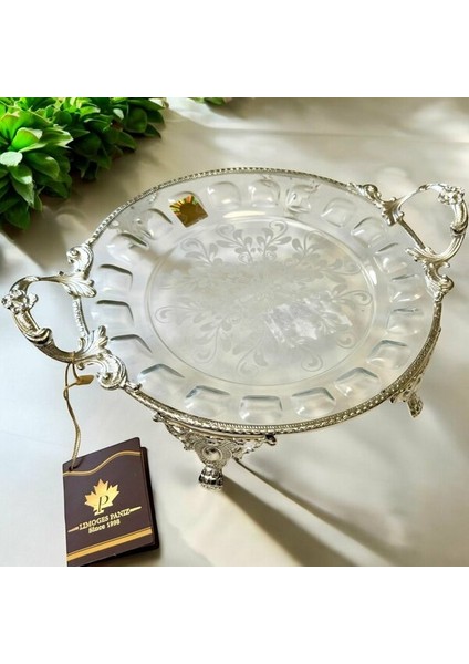 Ayaklı Yuvarlak Sunum Tabak 29*23*5 cm