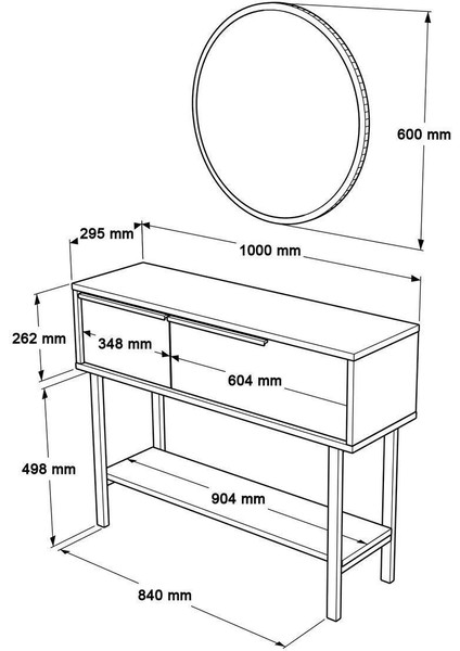 Bohem Dresuar 100CM Aynalı Kapaklı Metal Ayaklı Beyaz BOH12-W indirimleri