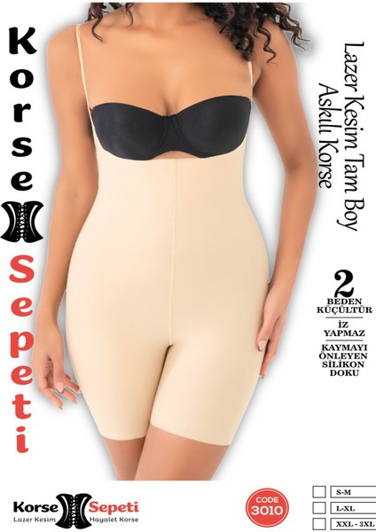 Lazer Kesim Tam Boy Askılı Korse