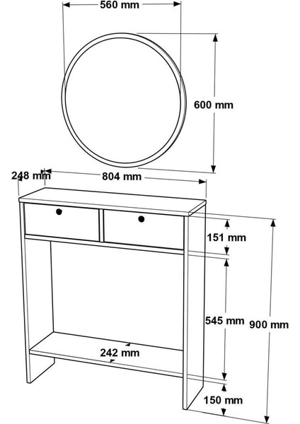 Mia Aynalı Dresuar 2 Kapaklı Beyaz Mıa1-W indirimleri