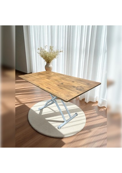 Ortadan Açılır Akıllı Masa Mdf Tabla Beyaz Ayaklı modelleri