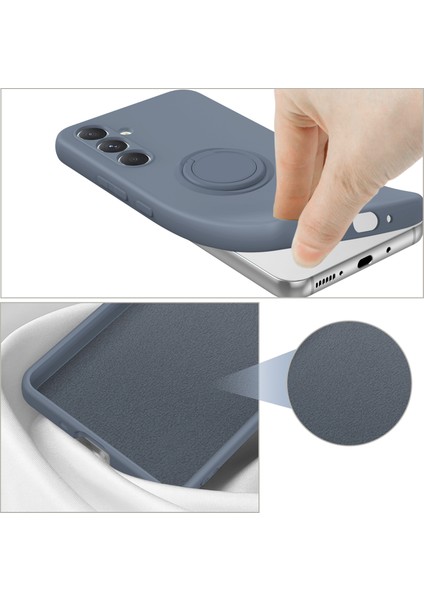Samsung Galaxy S24 Fe Için Askı Halkalı Silikon Kılıf Kickstand Telefon Kapağı-Gri (Yurt Dışından) indirimleri