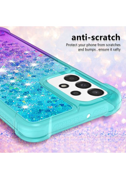 Samsung Galaxy A23 Için 4g/5g (Global Versiyon) Esnek Tpu Glitter Sparkle Telefon Kılıfı Yüzen Sıvı Quicksans Cep Telefon Koruma Kapağı Sky Mavi/mor (Yurt Dışından) fiyatları