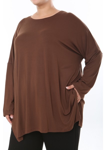 Kadın Likralı Viskon Büyük Beden Tunik ( Göğüs Ölçüsü 150CM)
