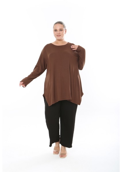 Kadın Likralı Viskon Büyük Beden Tunik ( Göğüs Ölçüsü 150CM)