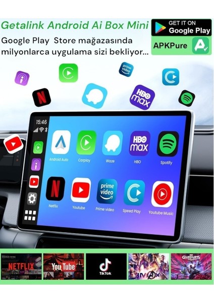 Audi A3 3in1 2-16GB Ai Box Hareket Halinde Video Izleme Youtube + Netflix + ANDROID13 fiyatları