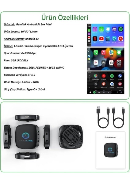 Audi A3 3in1 2-16GB Ai Box Hareket Halinde Video Izleme Youtube + Netflix + ANDROID13 indirimleri