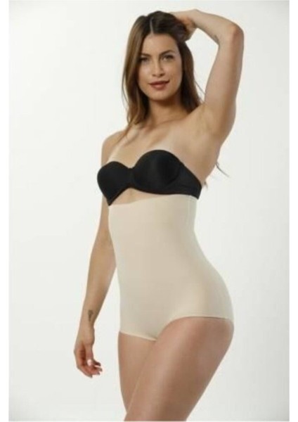 Yüksek Bel Slip 2 Beden Incelten Ten Rengi Korse