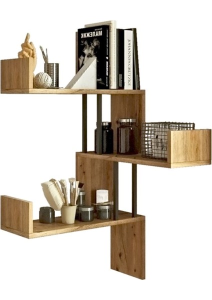 Atlantis Köşe Duvar Rafı Kitaplık Çam ATL17-A fiyatları