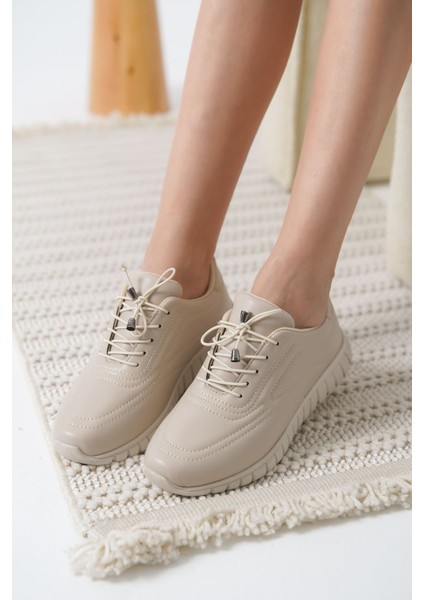 Bravel Kadın Memory Foam Iç Tabanlı Spor Ayakkabı Sneaker - Bej