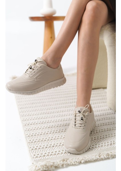 Bravel Kadın Memory Foam Iç Tabanlı Spor Ayakkabı Sneaker - Bej indirimleri