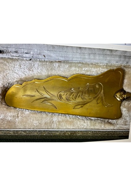 1960 Lar Fransız Altın ve Gümüş Kaplama Servis Spatulası - Spatula Boyu 30,5 cm fırsatları
