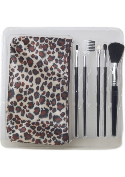 Touch Of Beauty Makyaj Fırça Seti 5'li Make - Up Brush Seti Çanta Boy & Leopar Desenli Çanta indirimleri