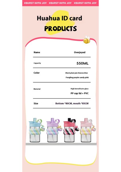 Cam Kupa Taşınabilir Su Kupa Sevimli Sütlü Kahve Kupa (Yurt Dışından) fiyatları