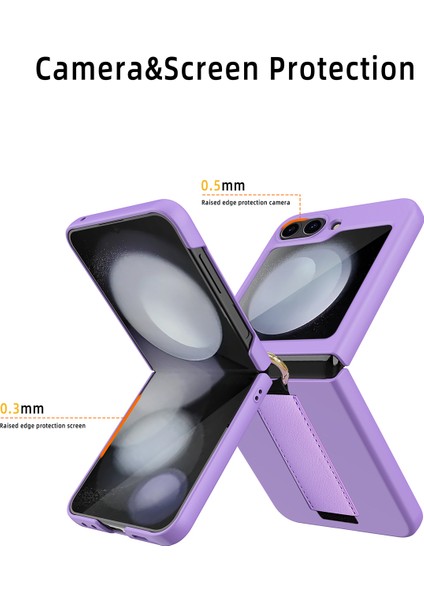 Samsung Galaxy Z Flip5 5g Halkalı Kılıf Küçük Ekran Koruyuculu Sert Pc Telefon Kapağı-Siyah (Yurt Dışından) indirimleri