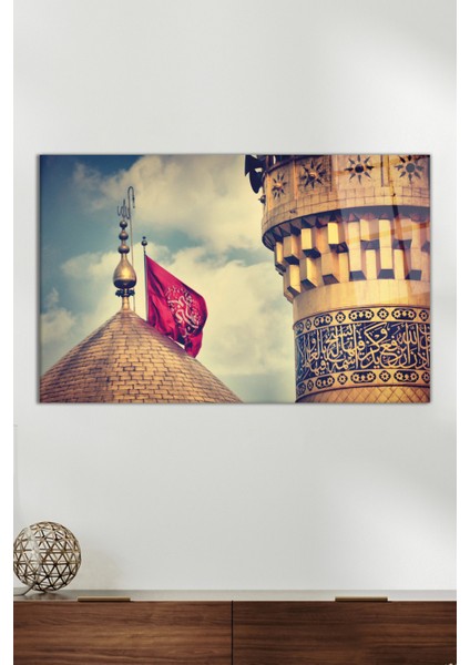 Dini Motifli Islami Minare Cam Tablo, Modern Ev Ofis Dekoru Hediyelik Duvar Dekorasyonu Kırılmaz Cam