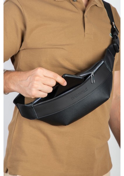 Siyah Vegan Deri Çapraz Gözlü Göğüs ve Bel Çanta, Şık ve Kullanışlı Tasarım indirimleri