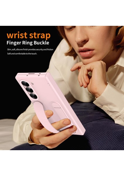 Samsung Galaxy Z Fold6 5g Kılıf Kickstand Bileklik Temperli Cam Filmli Pc Telefon Kapağı-Pembe (Yurt Dışından) indirimleri