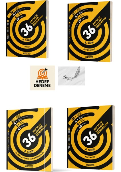 Hız 8.sınıf 36 Haftalık Türkçe Fen Inkılap Tarihi ve Atatürkçülük Matematik Denemeleri Hedef Deneme