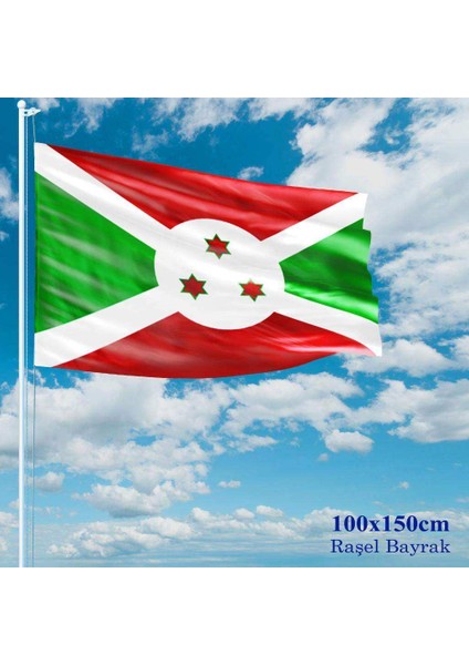Burundi Bayrağı Raşel Kumaş 100 x 150 cm