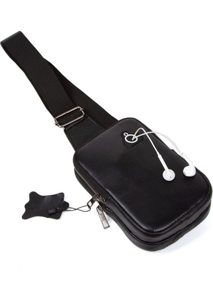 Şık Siyah Hakiki Deri Bel ve Omuz Çanta, Günlük ve Seyahat Kullanımı Için Ideal fırsatları