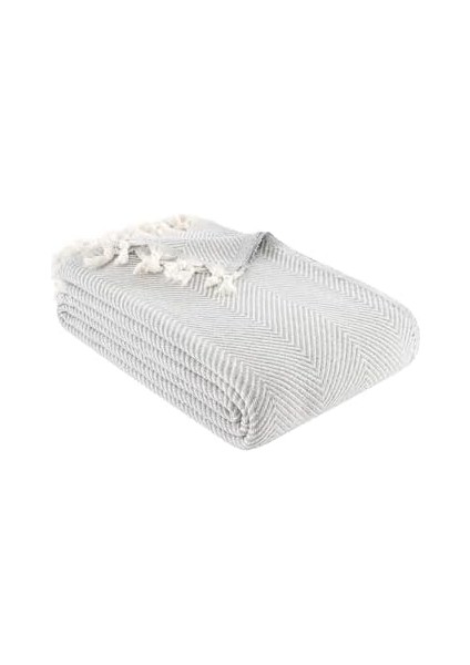 Organik Pamuklu Koltuk Örtüsü Desenli 200X230 cm Kanepe Çekyat Buldan Bezi Gri fiyatları