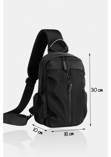 Su Itici Kumaş ve Fermuarlı Çapraz Askılı Çok Amaçlı Siyah Bel ve Omuz Çantası fiyatları