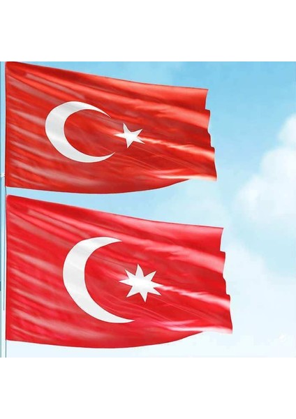 Alpaka Kumaş Türk Bayrağı 70 x 105 cm + Raşel Kumaş Osmanlı İmparatorluğu 100 x 150 cm 2'li