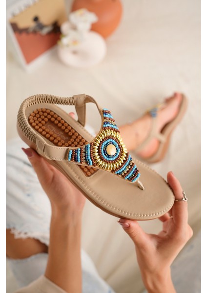 Helen Kadın Parmak Arası Sandalet Taşlı Detaylarla Şık ve Rahat Kullanım fiyatları