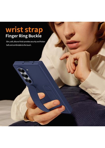 Samsung Galaxy Z Fold6 5g Kılıf Kickstand Bileklik Temperli Cam Filmi ile Pc Telefon Kapağı-Mavi (Yurt Dışından) indirimleri