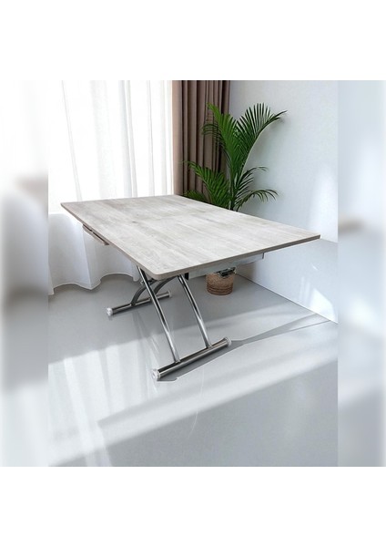 Ortadan Açılır Akıllı Masa Mdf Tabla Krom Kaplama Ayaklı