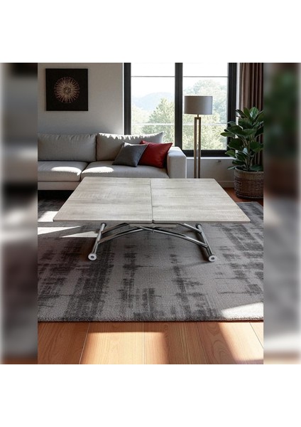 Ortadan Açılır Akıllı Masa Mdf Tabla Krom Kaplama Ayaklı fiyatları