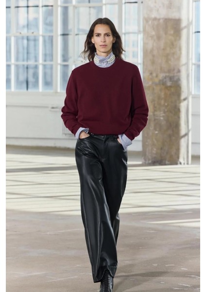 Allbucks Zara, Zw Collection Suni Deri Düz Paça Pantolon ABZRA1039