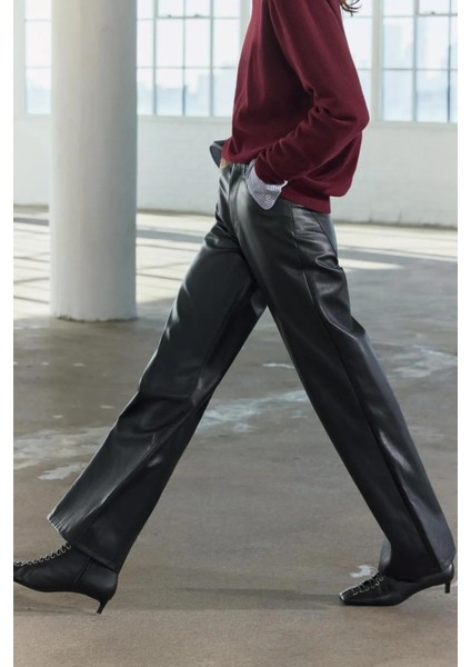 Allbucks Zara, Zw Collection Suni Deri Düz Paça Pantolon ABZRA1039 modelleri