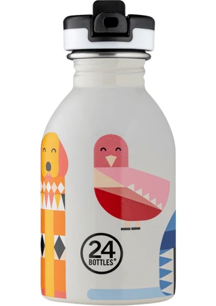 Kids Bottle Best Friends Pipetli Paslanmaz Çelik Çocuk Su Matarası 250 ml