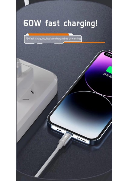 Apple Watch ile Uyumlu 60W Pd Şarj Aleti Örgü Çoklu Şarj Kablosu 3in1 iPhone ile Uyumlu 15 ve Üstü indirimleri