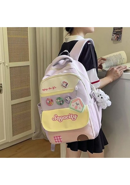 Kızlar Için Yeni Okul Çantası Ortaokul Öğrencileri Beşinci ve Altıncı Sınıf Ilkokul Öğrencileri Için Büyük Kapasiteli Su Geçirmez Sırt Çantası (Yurt Dışından) indirimleri