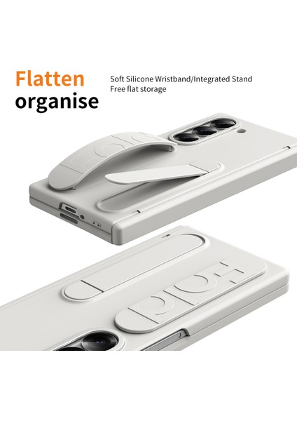 Samsung Galaxy Z Fold6 5g Kılıf Kickstand Bileklik Temperli Cam Filmli Pc Telefon Kapağı-Beyaz (Yurt Dışından) fırsatları