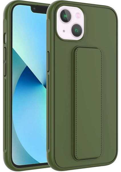 iPhone 14 Plus Kılıf Vlmr Qstand Kapak-Koyu Yeşil