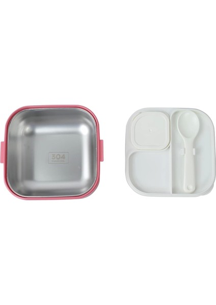 Paslanmaz Çelik Sızdırmaz Kaşıklı Saklama Kabı Beslenme Kabı 600 Ml. Pembe Ithal Ürün fırsatları