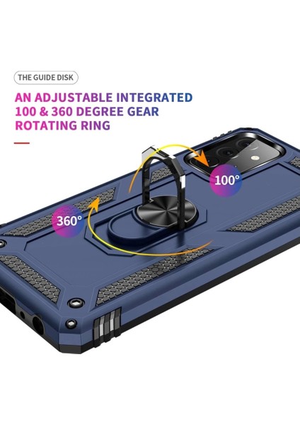 Samsung Galaxy A72 Kılıf Sofya Yüzüklü Silikon Kapak - Lacivert indirimleri