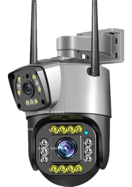 Çift Lensli Wifi Smart 360 Derece Tam Renkli Açık Hava Gece Görüşlü 4mp. 4g Ptz Kamera 2k 10X Zoom fiyatları