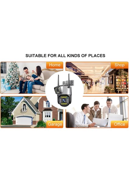 Çift Lensli Wifi Smart 360 Derece Tam Renkli Açık Hava Gece Görüşlü 4mp. 4g Ptz Kamera 2k 10X Zoom modelleri