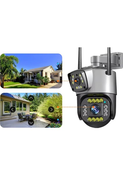Çift Lensli Wifi Smart 360 Derece Tam Renkli Açık Hava Gece Görüşlü 4mp. 4g Ptz Kamera 2k 10X Zoom fırsatları